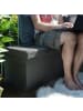 DuneDesign Sitzbank mit Trennwand 76x38x38 cm faltbar Grau grau