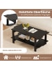 COSTWAY Couchtisch 2-stufiger in Schwarz