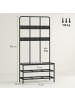 HOMCOM Garderobenständer-91L x 36B x 180H cm-Schwarz