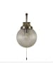 Licht-Erlebnisse Wandlampe (B)16 x (H)27 cm in Messing Antik Klar/Transparent