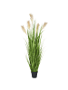 Beliani Kunstpflanze PAMPAS GRASS in Grün/Weiß/Schwarz - (W) 50 x (H) 130 x (L) 50 cm