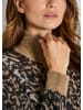 MADELEINE Eleganter Jacquard-Pullover mit Animal-Design in caramel / schwarz / multicolor