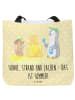 Mr. & Mrs. Panda Tote Bag Sommerfreude mit Spruch in Gelb Pastell