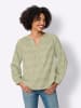 Heine Druckbluse in sand-lindgrün-bedruckt