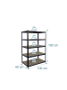 relaxdays Schwerlastregal in Schwarz/ Braun - (B)100 x (H)180 x (T)40 cm