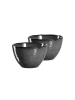 LEONARDO 2er Set Keramikschalen Matera in – ø 15.3 cm in Anthrazit
