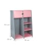 relaxdays Kindergarderobe in Rosa/ Grau - (B)90 x (H)120 x (T)48 cm