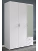 Parisot Kleiderschrank mit Spiegel weiß 120 cm 3-türig Drehtürenschrank