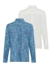 Laura Scott Hemdbluse in blau gemustert + weiss