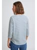 Fransa Sweatshirt FREMAJACQ 1 T-Shirt - 20610113  Gemustertes Langarmshirt mit halben    Ärmeln in Blau