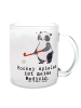 Mr. & Mrs. Panda Becher Panda Hockey spielen mit Spruch in Transparent
