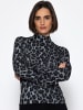 SASSYCLASSY Langarmshirt im Leo-Print in Grau