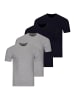 Ragman Unterhemd / Shirt Kurzarm Basic in Grau / blau