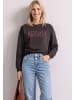 Street One Langarmshirt mit Wording Artwork in Black Coffee
