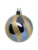 Atmosphera Créateur d'intérieur Set von Glaskugeln mit Glitzerdesign in Blau, Ø 6 cm