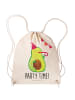 Mr. & Mrs. Panda Tasche Avocado Party Zeit mit Spruch in Creme