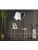 Mauro Ferretti Set aus 2 weißen Metalltischen mit Schmetterlingsmotiv, Ø cm 43x60-38x55
