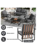 ABRIHOME Gartenlounge Set mit Glas-Tisch in Schwarz für 4 Personen