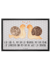 Mr. & Mrs. Panda Fußmatte Schnecken Liebe mit Spruch in Grau Pastell
