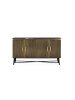 Giner y Colomer Sideboard mit 4 mit Bronze verkleideten Holztüren und Marmorplatte in Gold