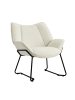 Home Nature Wohnkonzept Lounge Ohrensessel aus Flauschstoff in Weiß 55x60x80 cm
