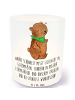 Mr. & Mrs. Panda Glas Teelichthalter Bär Dysmelie mit Spruch in Transparent