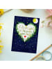 Mr. & Mrs. Panda Postkarte Love u to the moon & back mit Spruch in Bunt