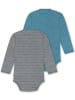Normani Outdoor Sports 2er Pack Bio Baby-Body Langarm Wickelbody in Grau/Blau