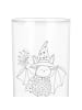 Mr. & Mrs. Panda Glas Fledermaus Zauberer mit Spruch in Transparent