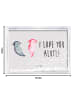 Mr. & Mrs. Panda Fotohalter Axolotl Liebe mit Spruch in Grau Pastell