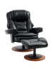 HOMCOM Relaxsessel mit Hocker-94L x 98B x 104H cm-Schwarz