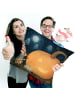 Mr. & Mrs. Panda Kissen bedruckt Kürbis Maus Design ohne Spruch in Weiß