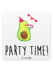 Mr. & Mrs. Panda Untersetzer Avocado Party Zeit mit Spruch in Weiß