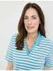 Gerry Weber Polo 1/2 Arm in Blau/Ecru/Weiss Streifen