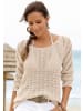 LASCANA Ajourpullover in sand
