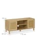 relaxdays TV-Lowboard "Rattan" in Natur - (B)115 x (H)48 x (T)40 cm