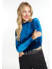 faina Glitzershirt Aus Stretchsamt in Smaragd Blau