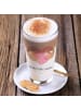 Mr. & Mrs. Panda Latte Macchiato Glas Faultiere Herz mit Spruch in Transparent