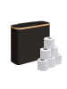 relaxdays Toilettenpapier Aufbewahrung in Schwarz - (B)43 x (H)38 x (T)17 cm