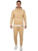 Reichstadt Herren Regular Fit Hoodie Marken-Stick in Beige