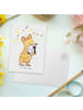 Mr. & Mrs. Panda Postkarte Sängerin Herz ohne Spruch in Weiß