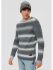 QS Strickpullover langarm in Grau-weiß
