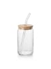 relaxdays 4x Trinkgläser in Transparent/ Natur - 450 ml