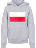 F4NT4STIC Hoodie Poland Polen Flagge distressed in grau meliert