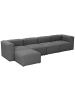 58 aufm Kessel SOFA 4-Sitzer mit Hocker links Kattrina Flachgewebe anthrazit