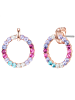 Lulu & Jane Ohrstecker Kreis Messing verziert mit Kristallen von Swarovski® in roségold