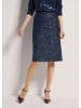 MADELEINE Schlanker Pencil-Skirt mit Wendepailletten in marine