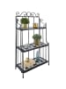 tectake Metallregal  61 x 29 x 114 cm, schwarz/weiß