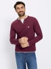 WITT WEIDEN Langarm-Shirt in grau-meliert + bordeaux