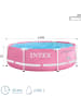 Intex Pink Metal Frame Pool 244x76cm mit Abdeckplane in rosa